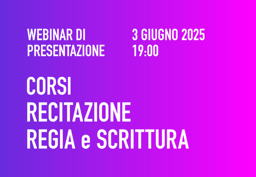 Webinar corso recitazione 2025 sito news